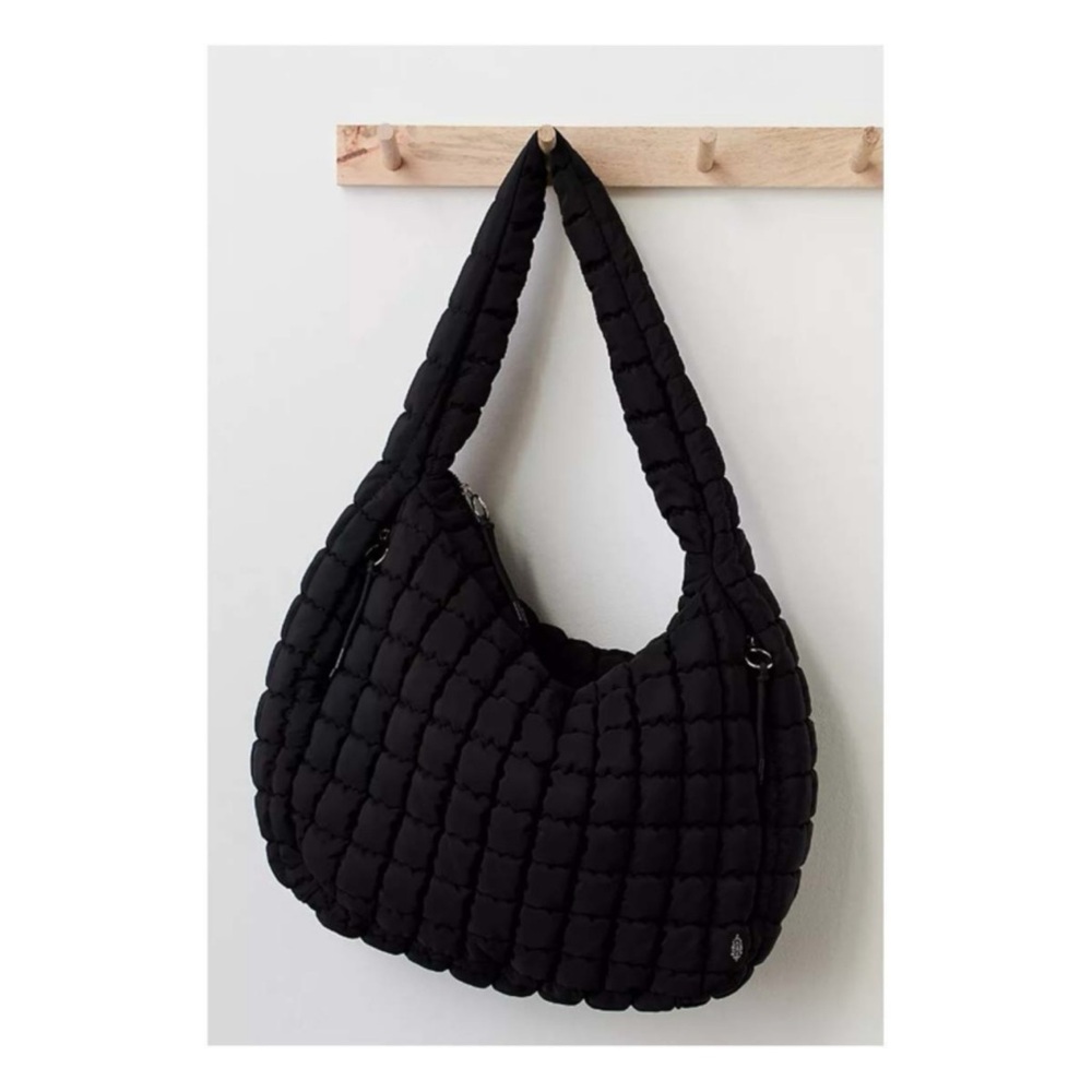 FP Movement Black Quilted Hobo Bag